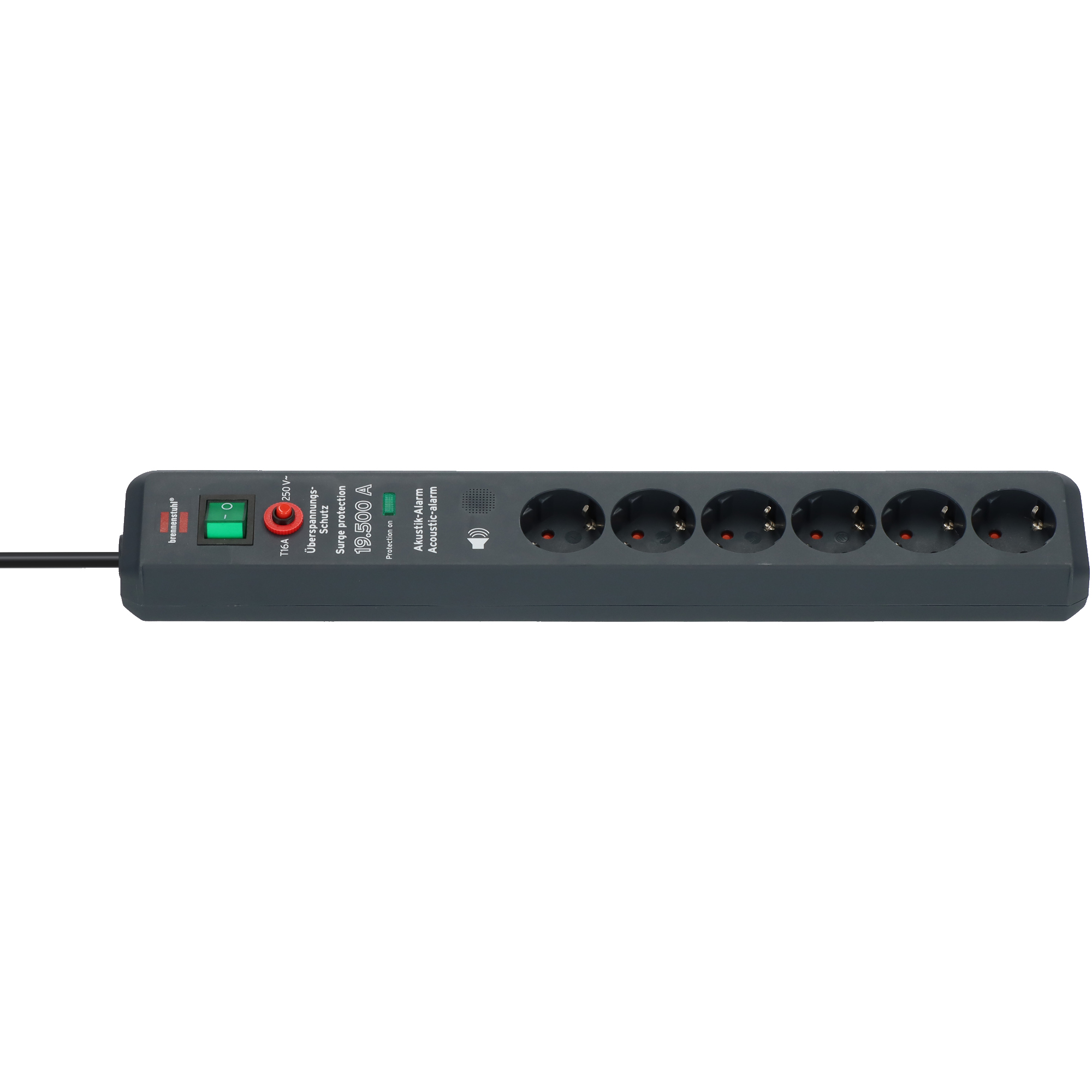 brennenstuhl® Steckdosenleiste Secure-Tec 6 Steckdosen anthrazit