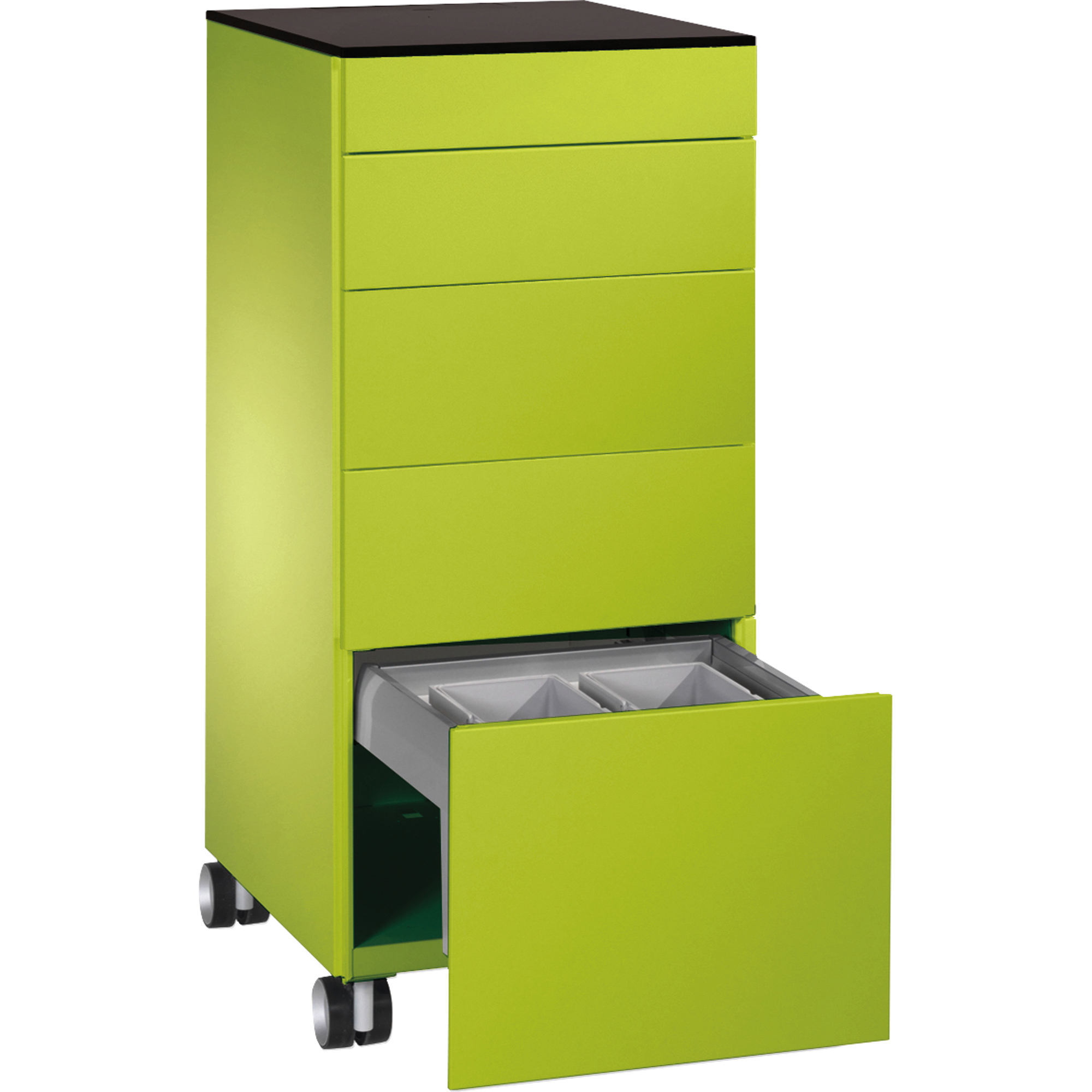 C+P Catering-Caddy Asisto 500 x 1.150 x 600 mm (B x H x T) 5 Schubladen Stahl clowngrün