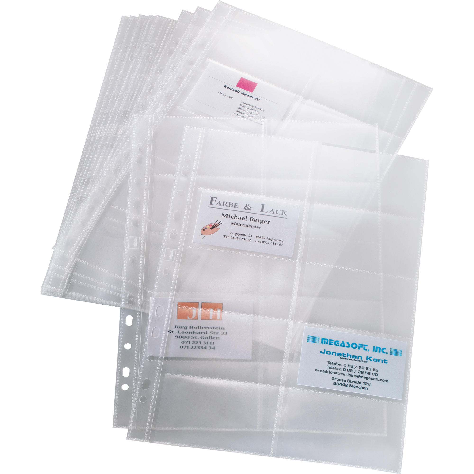 SIGEL Visitenkartenhülle 90 x 58 mm (B x H) links offen Kunststoff transparent 200 Karten 10 St./Pack.