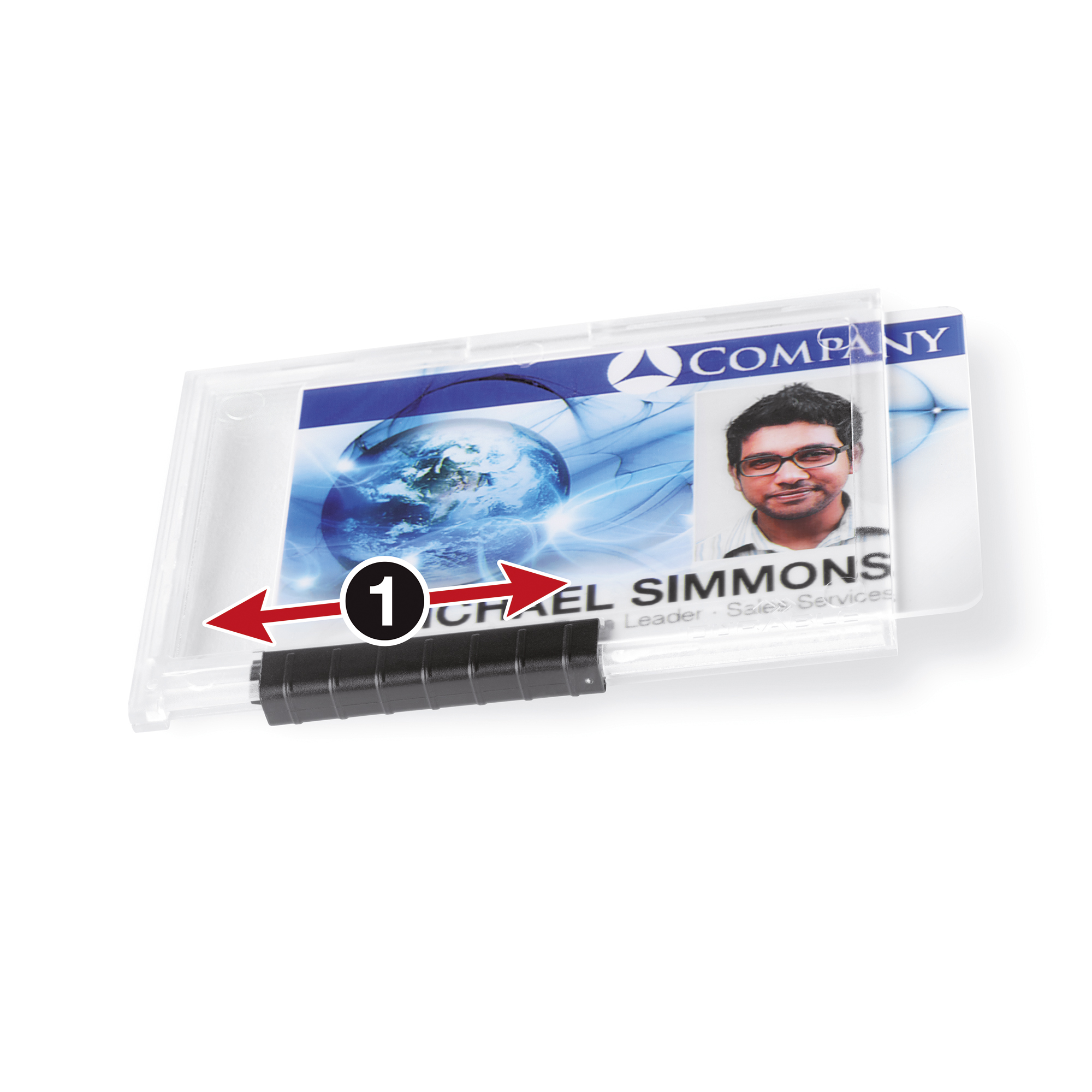 DURABLE Ausweishalter PUSHBOX MONO 87 x 54 mm (B x H) Kunststoff transparent 10 St./Pack.