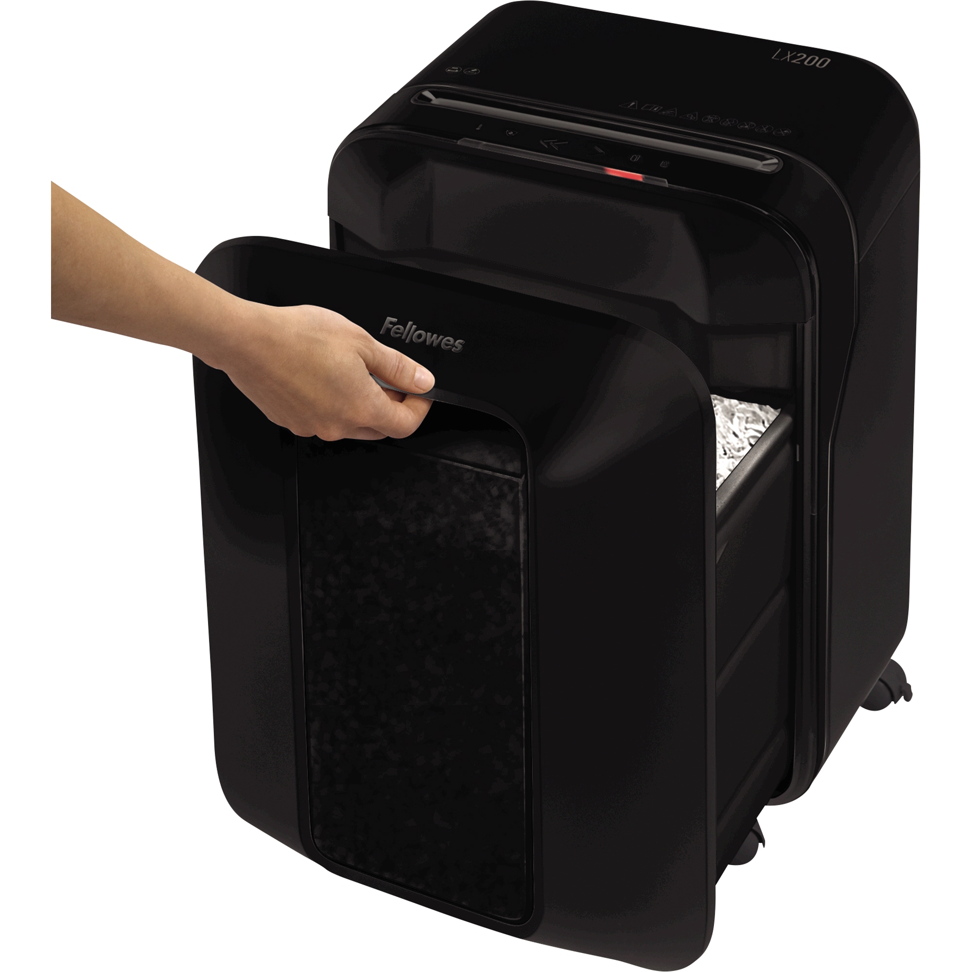 Fellowes® Aktenvernichter Powershred® LX200 P-4 Papier, Heftklammern, Büroklammern, Kreditkarten Partikelschnitt 12 Bl. schwarz