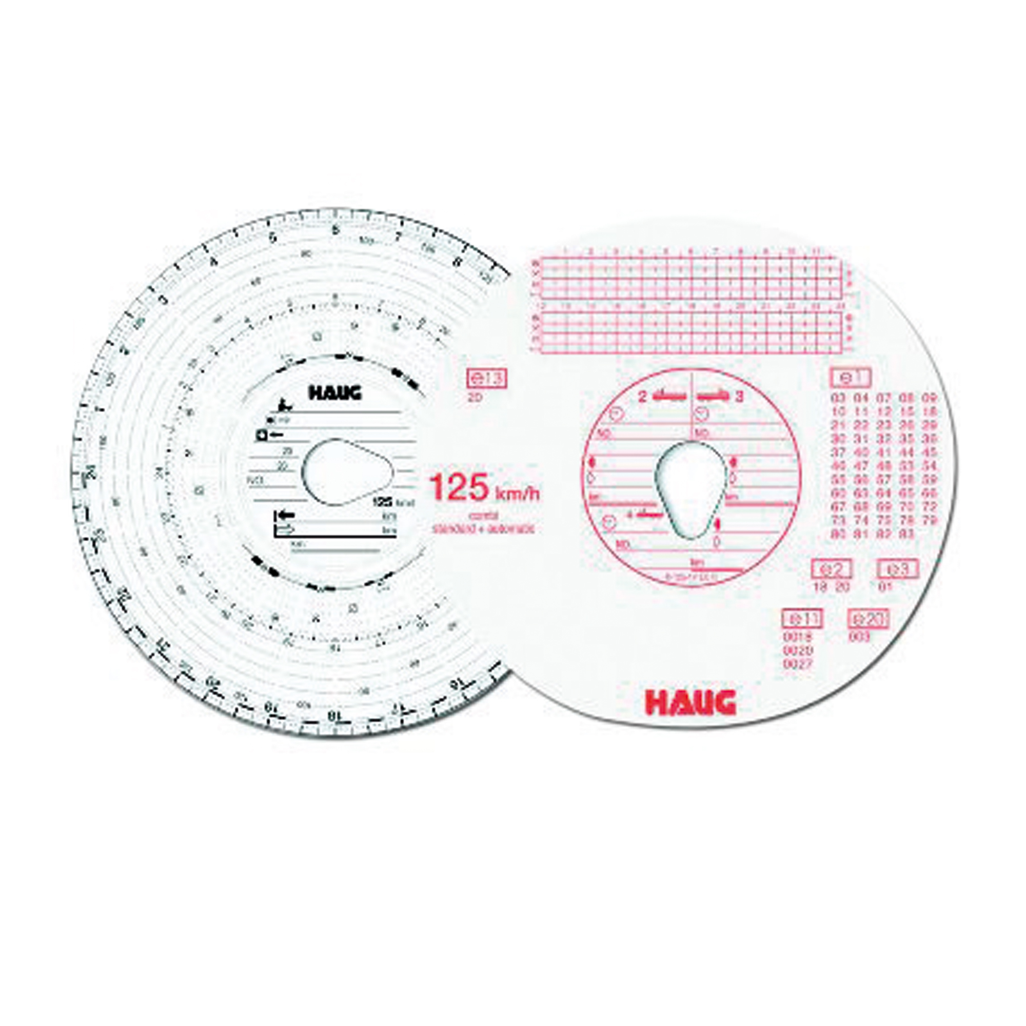 HAUG Diagrammscheibe 123mm 100 Bl. 100 St./Pack.
