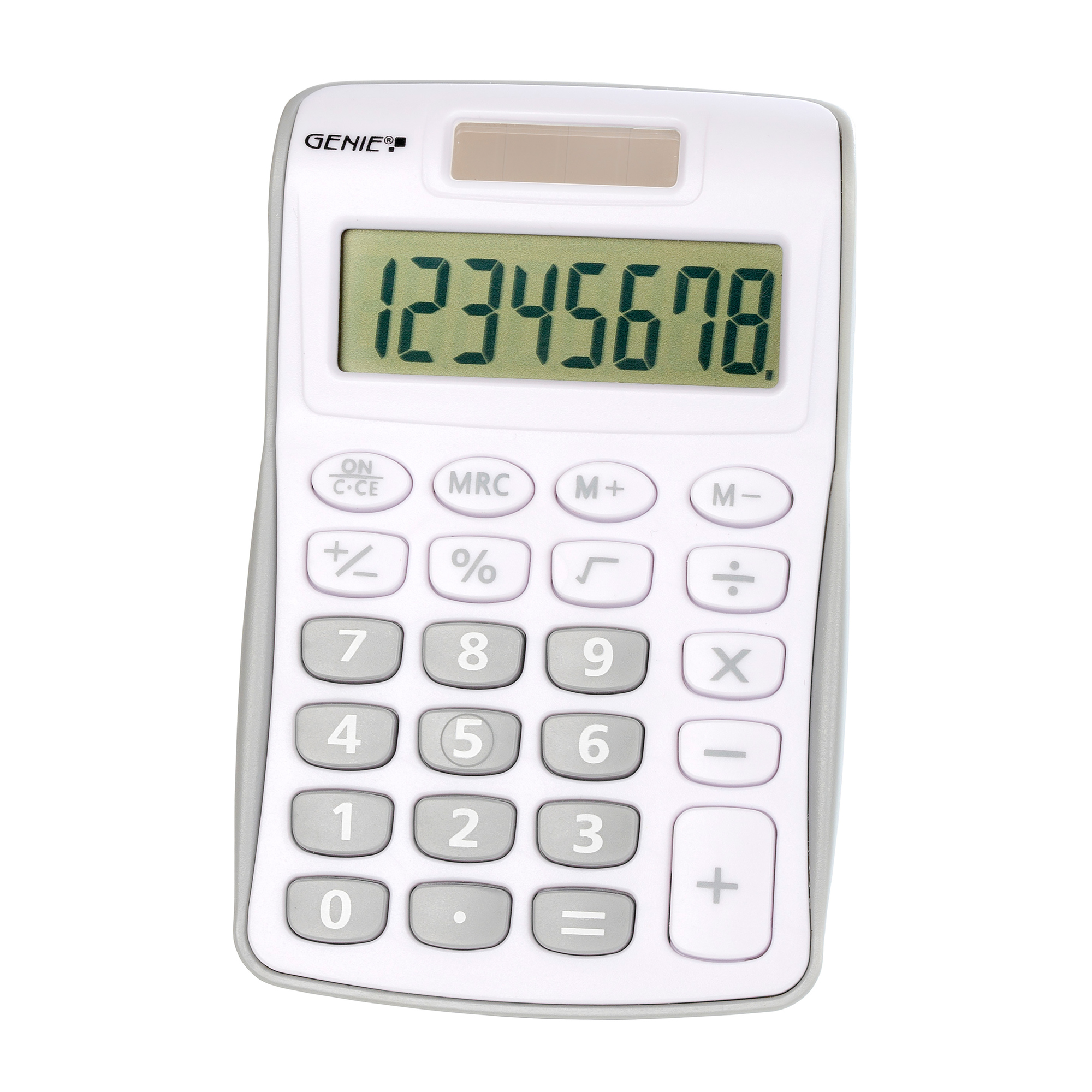 GENIE® Taschenrechner 120 S 1 x 8-stellig silber/grau Batterie, Solar-Energie