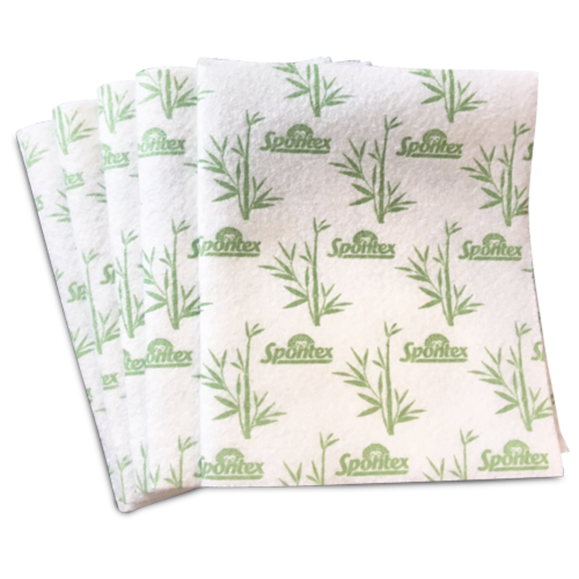 Spontex Spültücher 15,5 x 21 cm (B x L) 90 % Bambus, 10 % Polylactide weiß/grün 5 St./Pack.