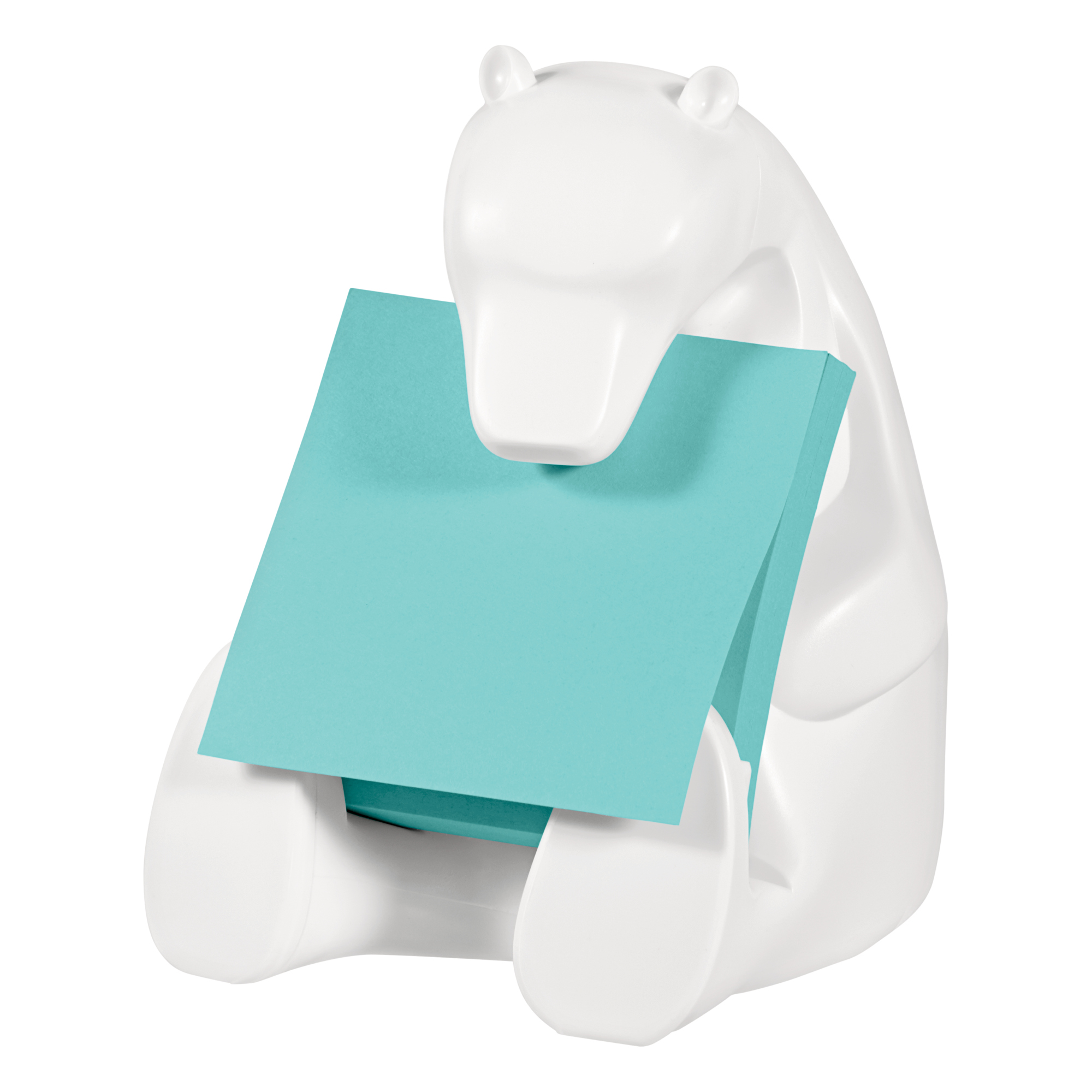 Post-it® Haftnotizspender Super Sticky Z-Notes Eisbär 76 x 76 mm (B x H) Kunststoff weiß