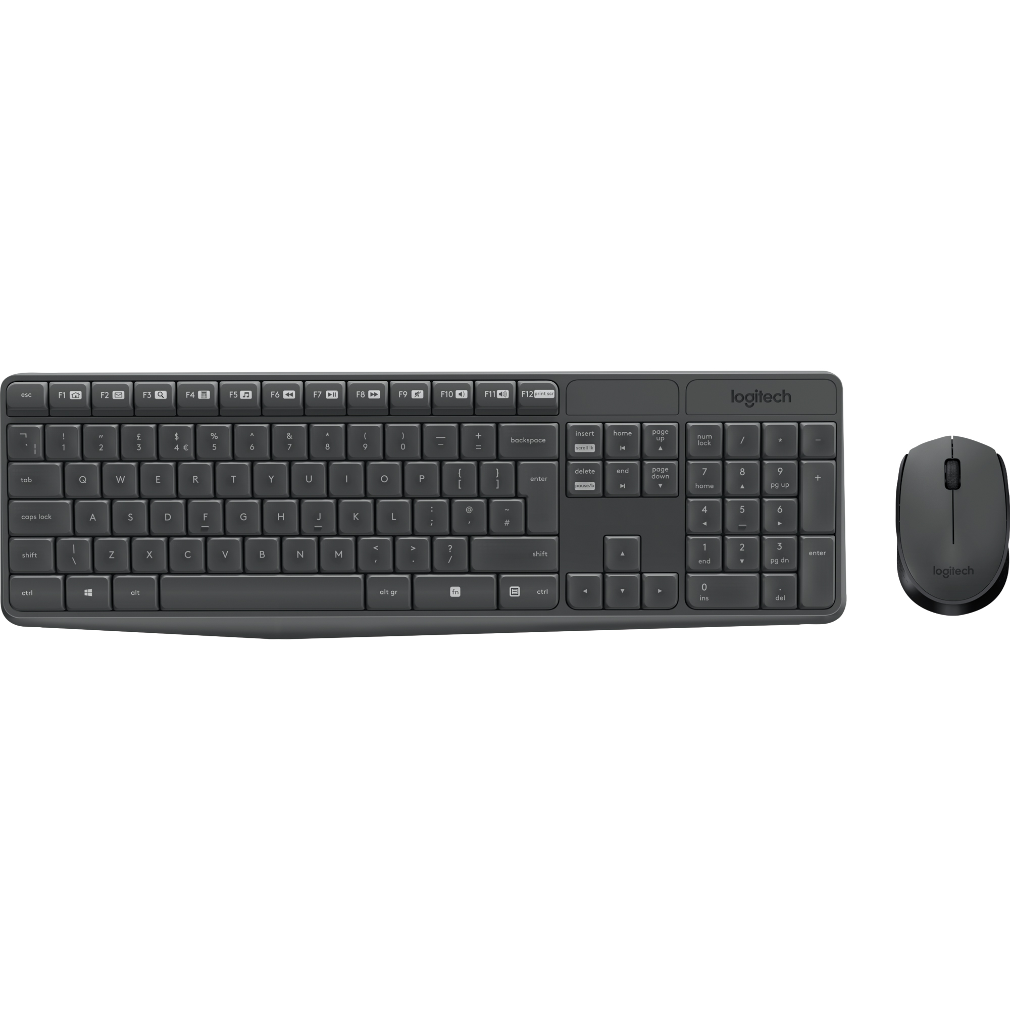 Logitech Tastatur-Maus-Set MK235 QWERTZ Windows® universell USB-A bis 10m inkl. Nano-USB-Empfänger schwarz