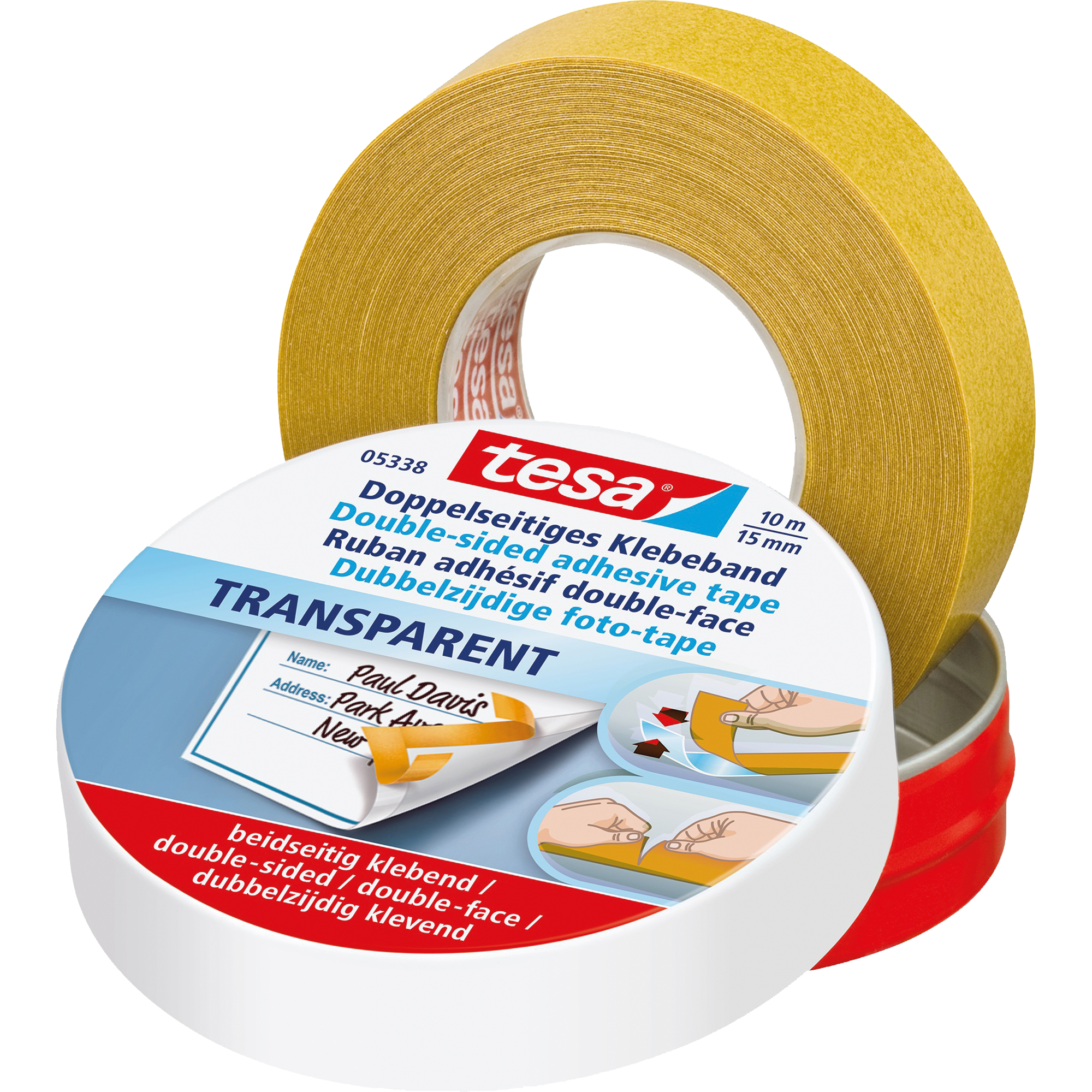 tesa® Klebeband Doppelband 15 mm x 10 m (B x L) beidseitig klebend Acrylat transparent