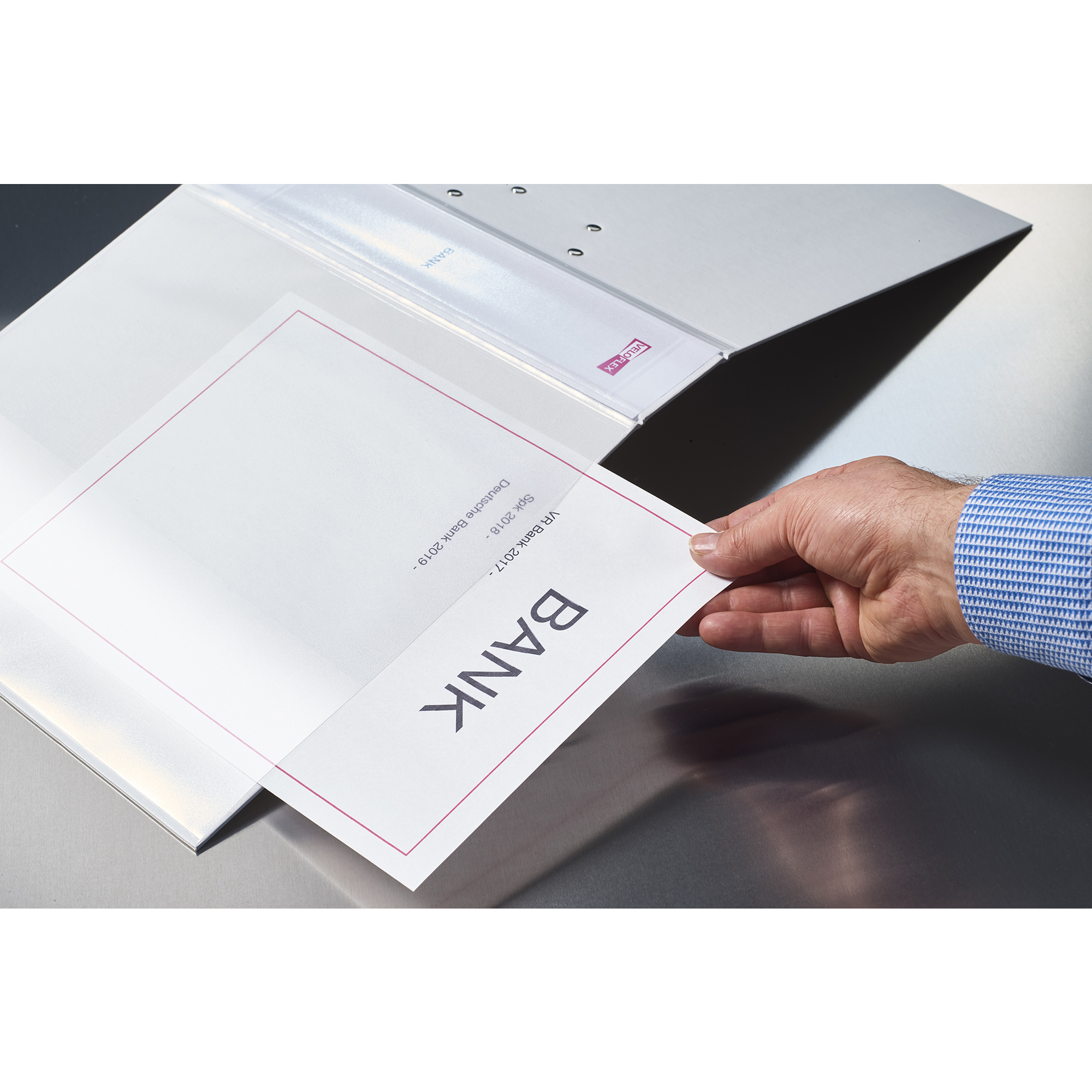 Veloflex Präsentationsringbuch VELODUR® 20mm DIN A4 4 Ringe, Rundmechanik Pappe weiß