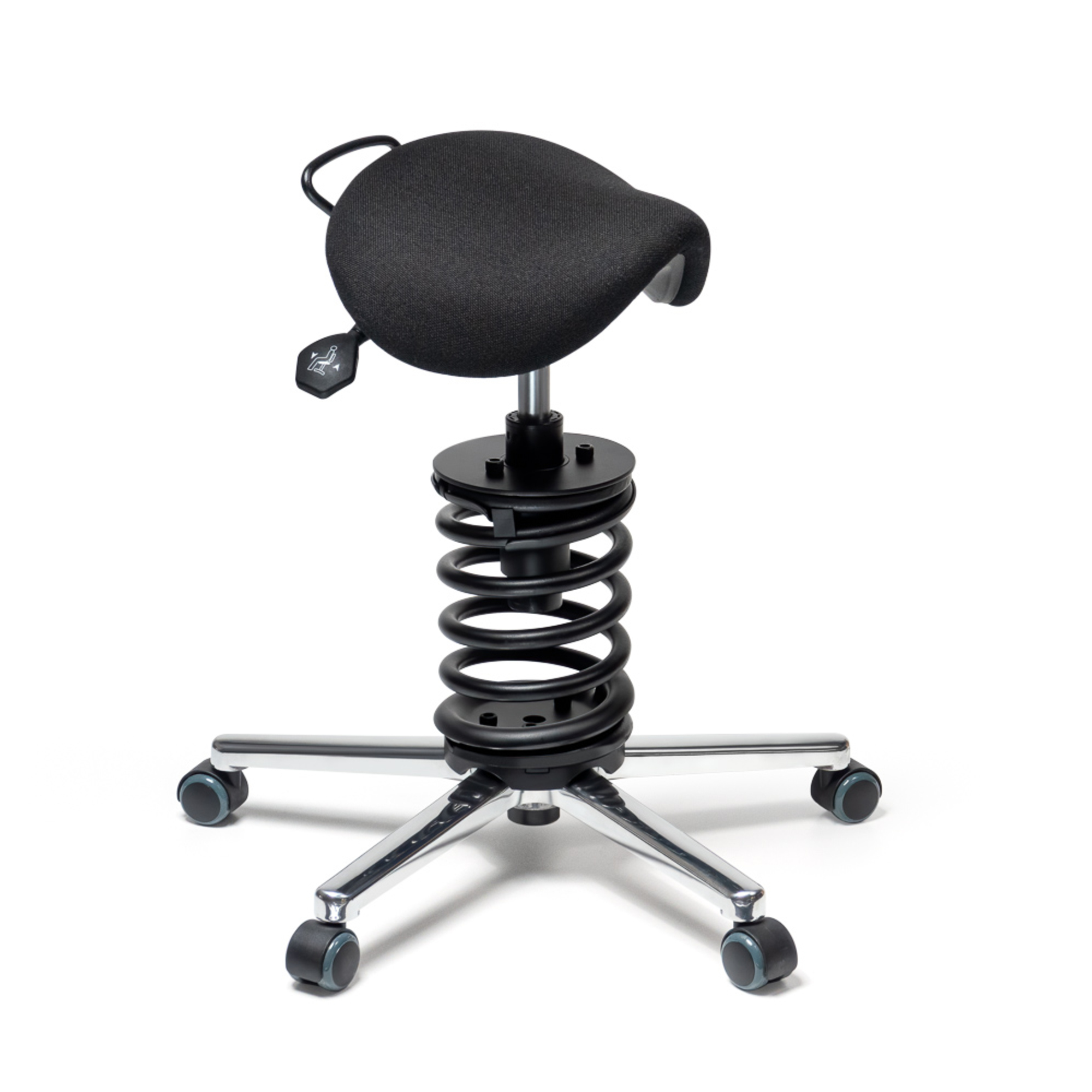 meychair Sitzhocker Assistant Pro A34 Sattel Farbe der Sitzfläche: schwarz Farbe des Fußkreuzes: alu