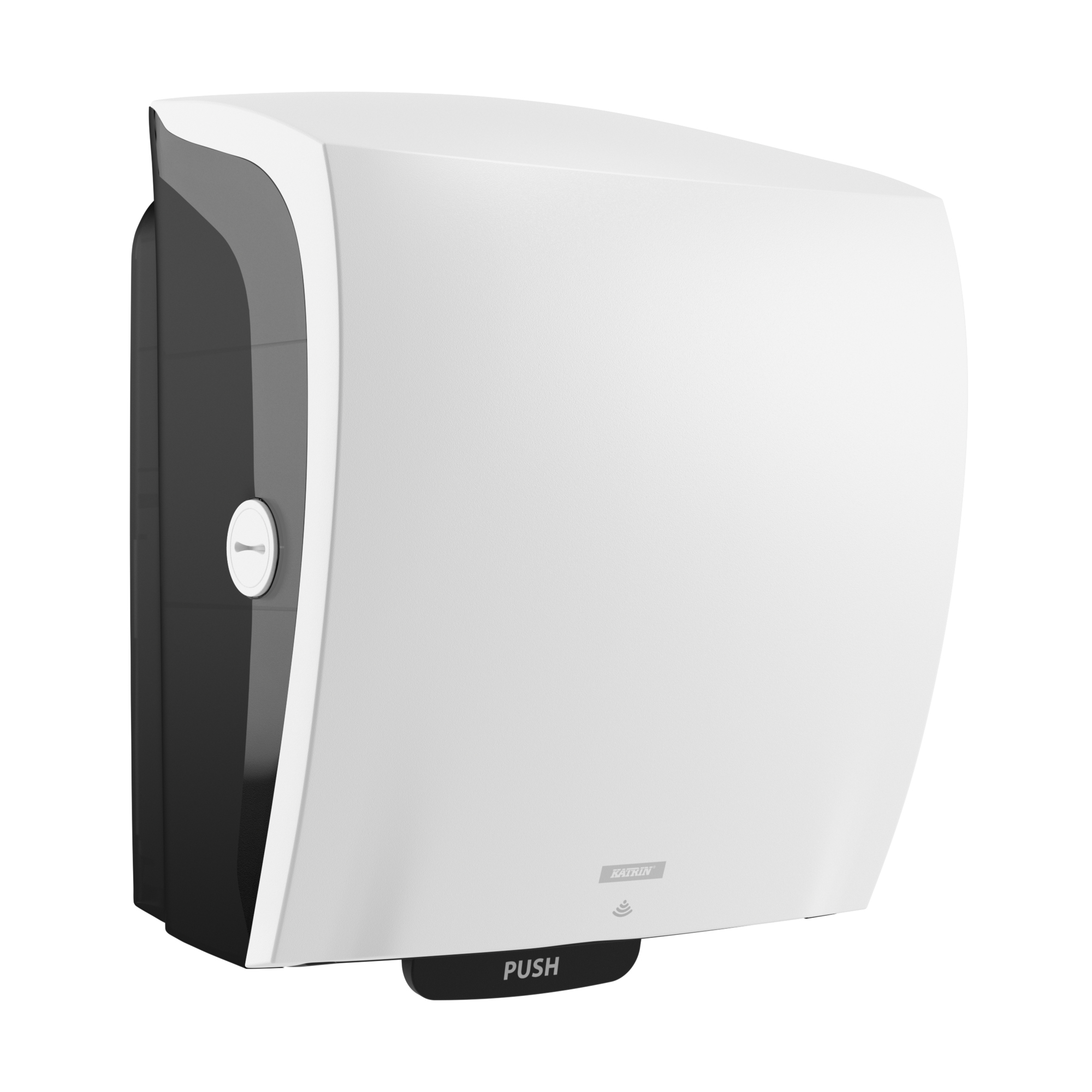 Katrin Handtuchspender Hybrid System Katrin Handtuchrolle System towel M2 460102, System L 2 460232 32,2 x 39,7 x 21,6 cm (B x H x T) ABS Kunststoff/Polycarbonat weiß