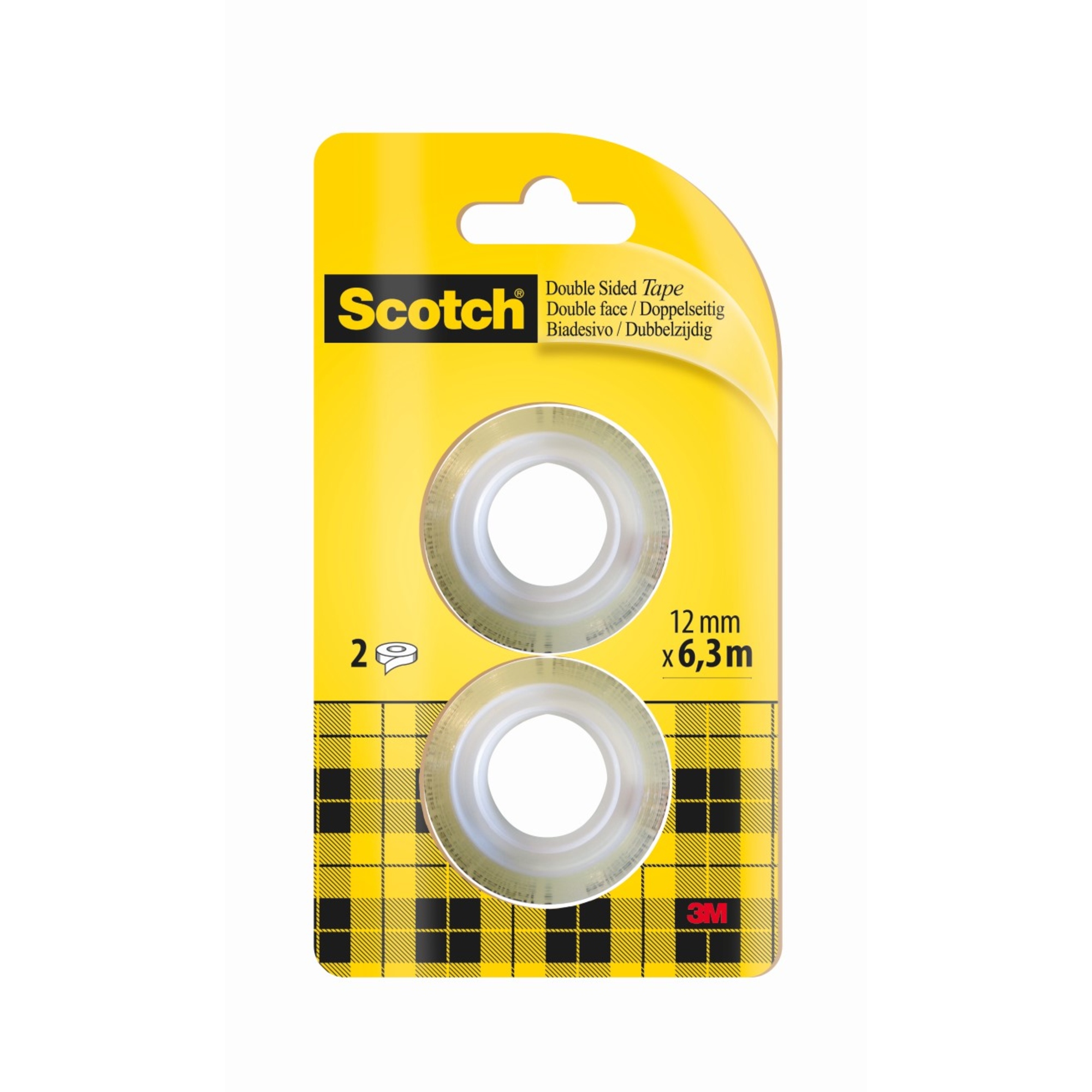 Scotch® Klebefilm 665 12 mm x 6,3 m (B x L) beidseitig klebend mit Lösungsmittel Zelluloseacetat transparent 2 St./Pack.