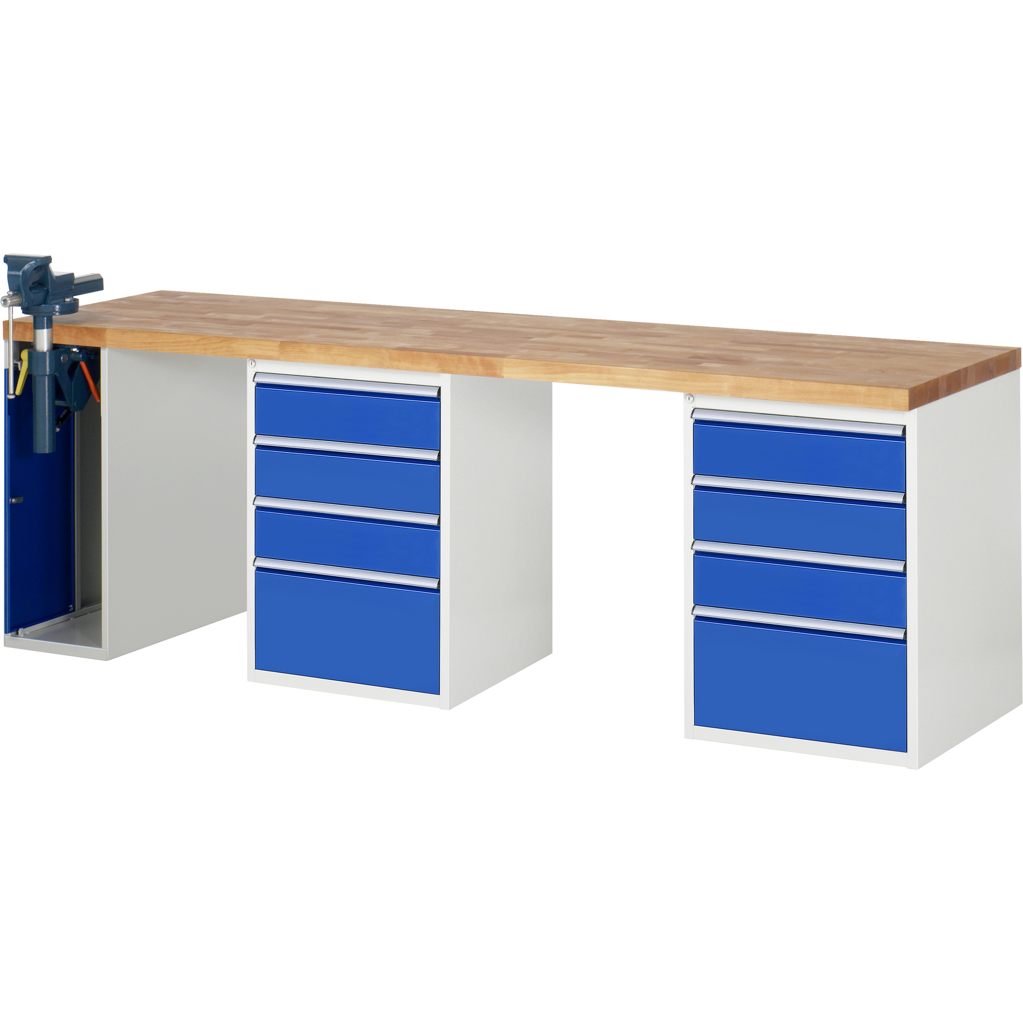 RAU Werkbank 7000 2.500 x 890 x 700 mm (B x H x T) enzianblau lichtgrau