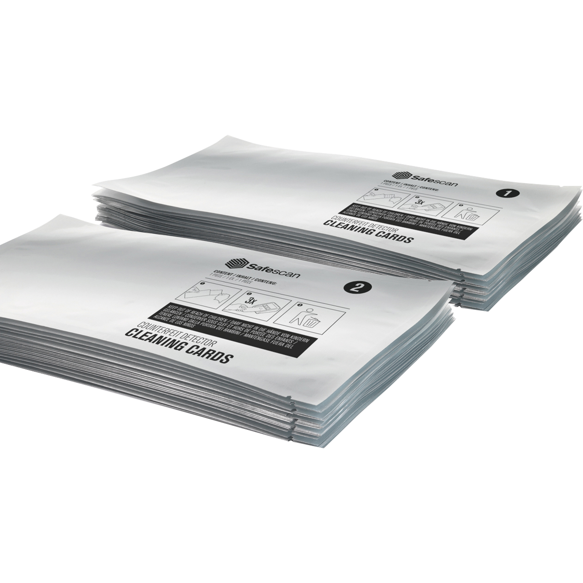 SAFESCAN Reinigungskarte Geldscheinprüfgeräte inkl. 10 Reinigungskarten Nr. 1, 10 Reinigungskarten Nr. 2 2 x 10 St./Pack.
