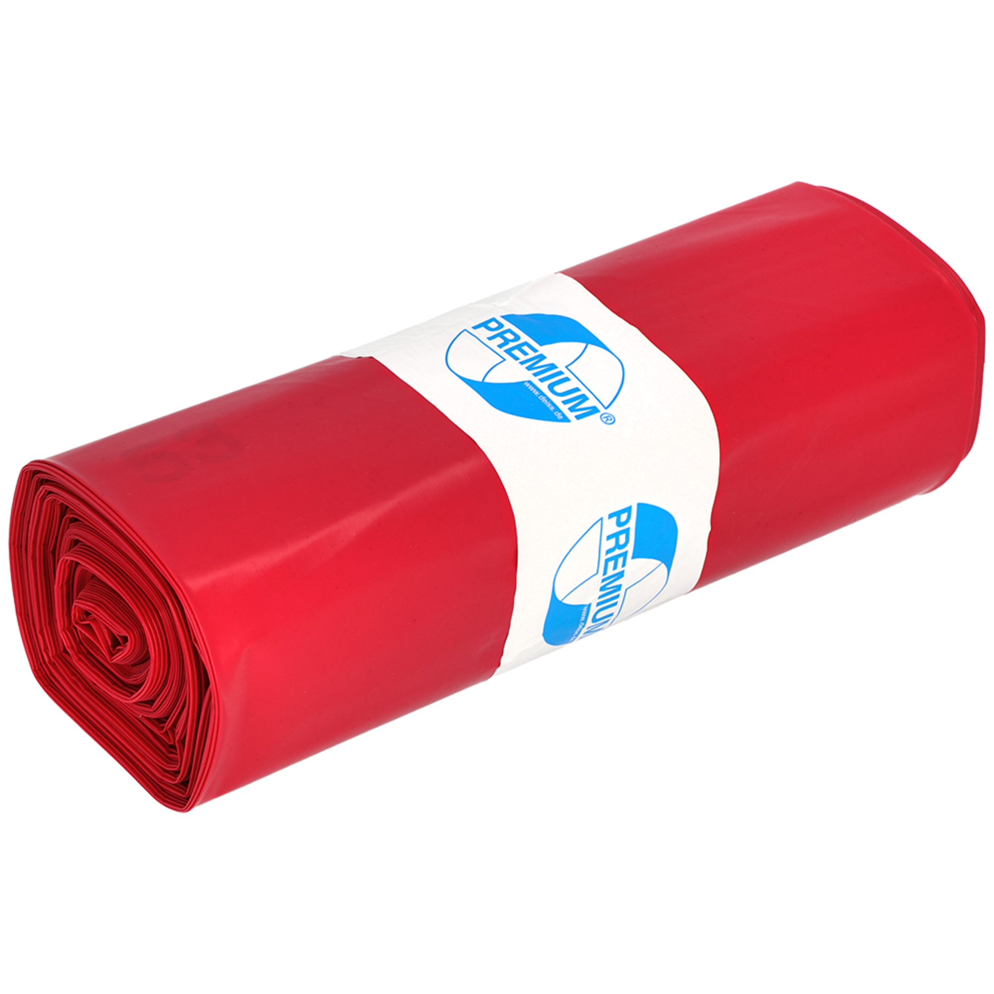 PREMIUM Müllbeutel Typ 100 57,5 x 100 cm (B x H) 75µm 70l LDPE, 79,6 % recycelt rot 25 St./Pack.