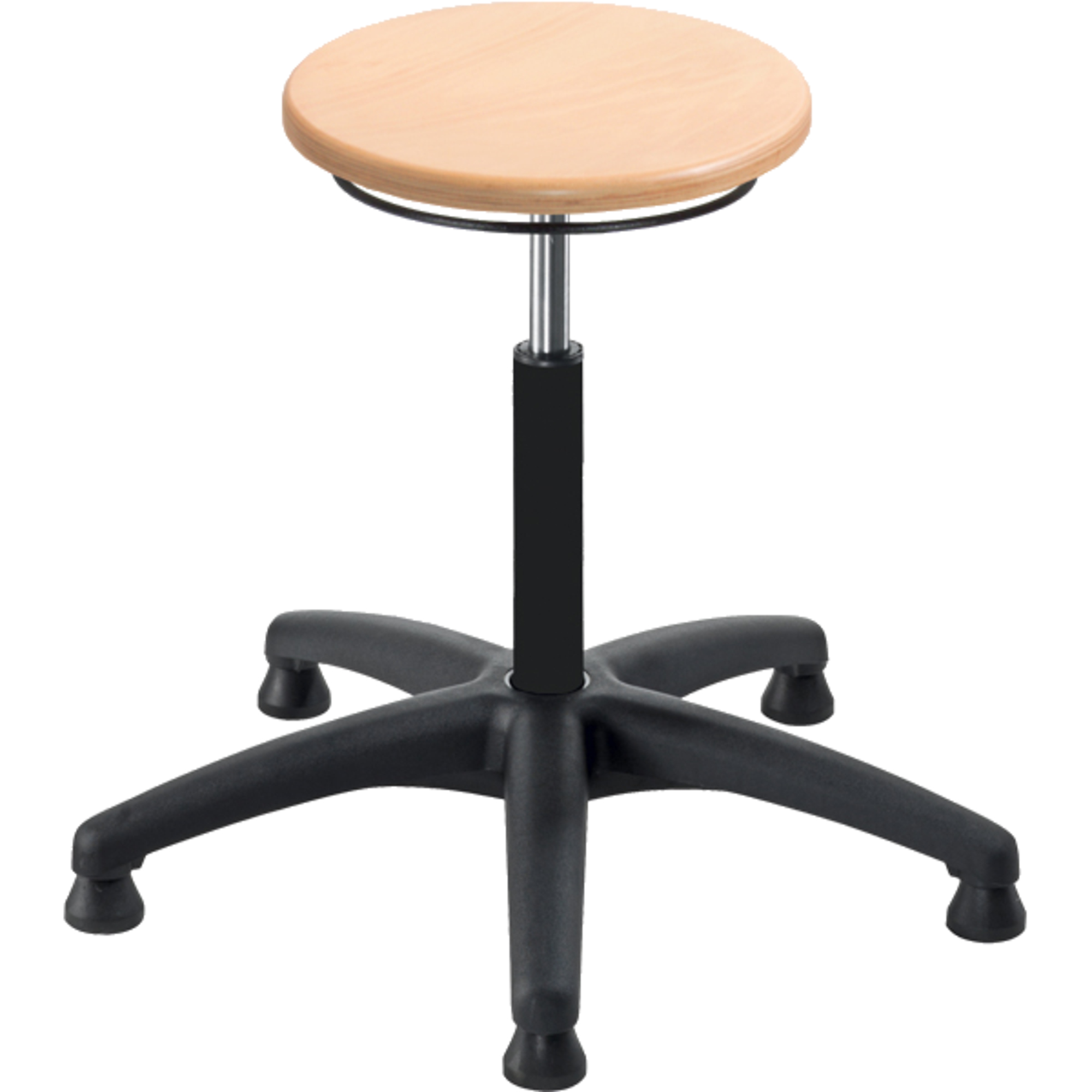 meychair Sitzhocker Assistant Basic Rundsitz Farbe der Sitzfläche: buche Farbe des Fußkreuzes: schwarz