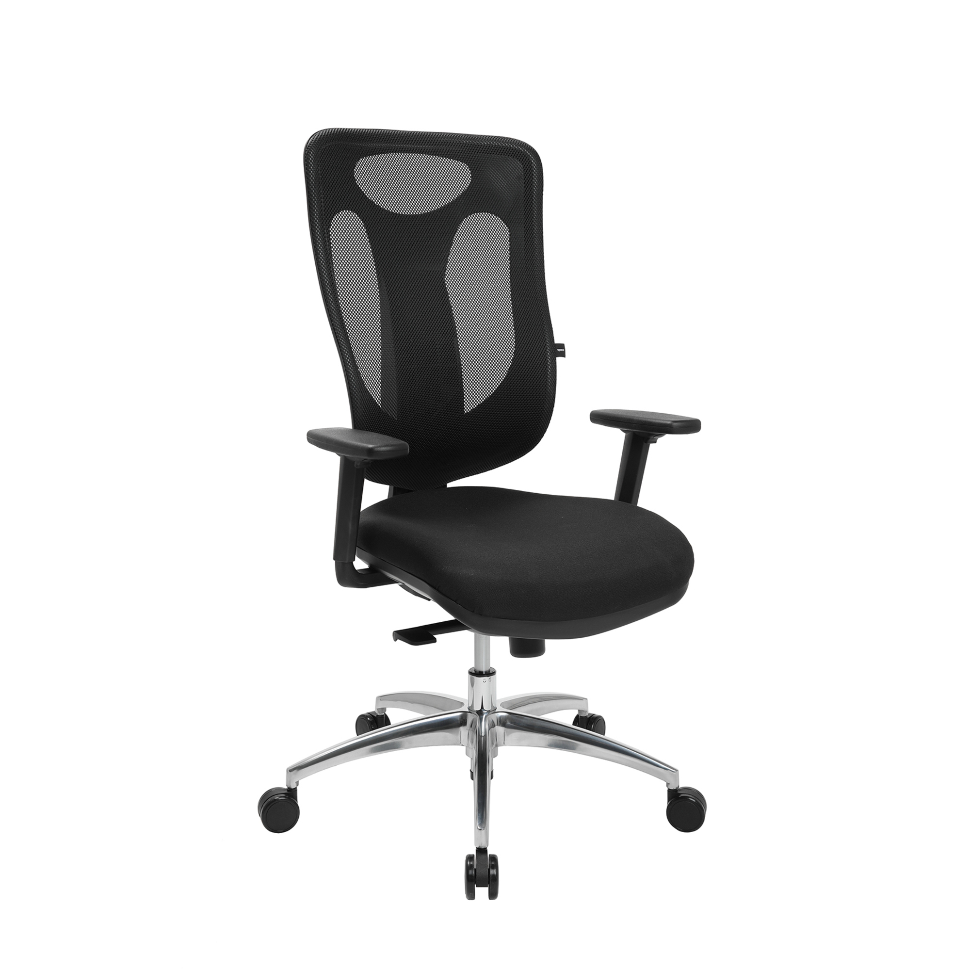 TOPSTAR Bürodrehstuhl Net Pro 100 46-56cm Synchronmechanik Rolle hart gebremst (für Teppichboden) optionales Zubehör: Rolle weich gebremst (für Hartboden) 6990 Polyamid schwarz