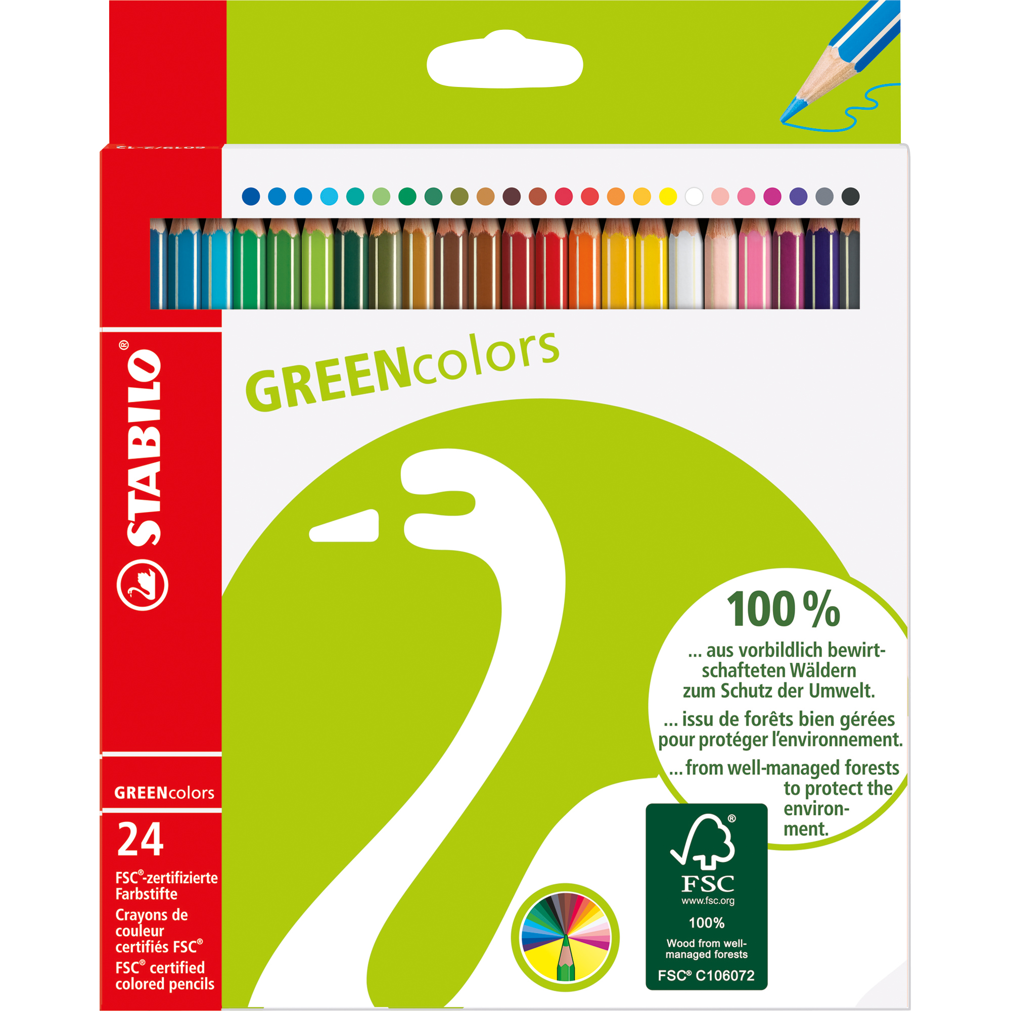 STABILO® Buntstift GREENcolors farbig sortiert 24 St./Pack.