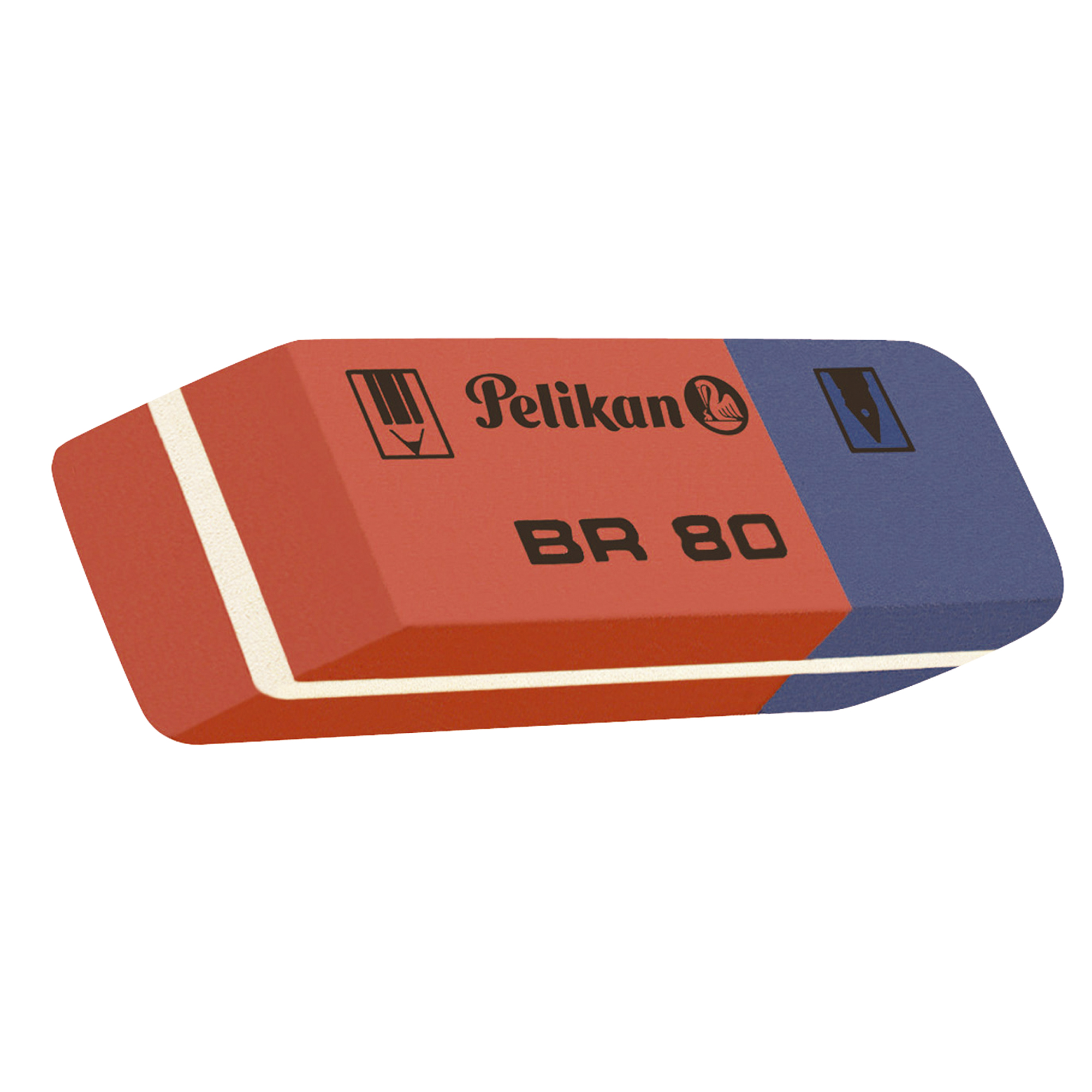Pelikan Radierer BR80 Bleistifte, Tinte 4,1 x 0,8 x 1,4 cm (B x H x L) Naturkautschuk rot/blau