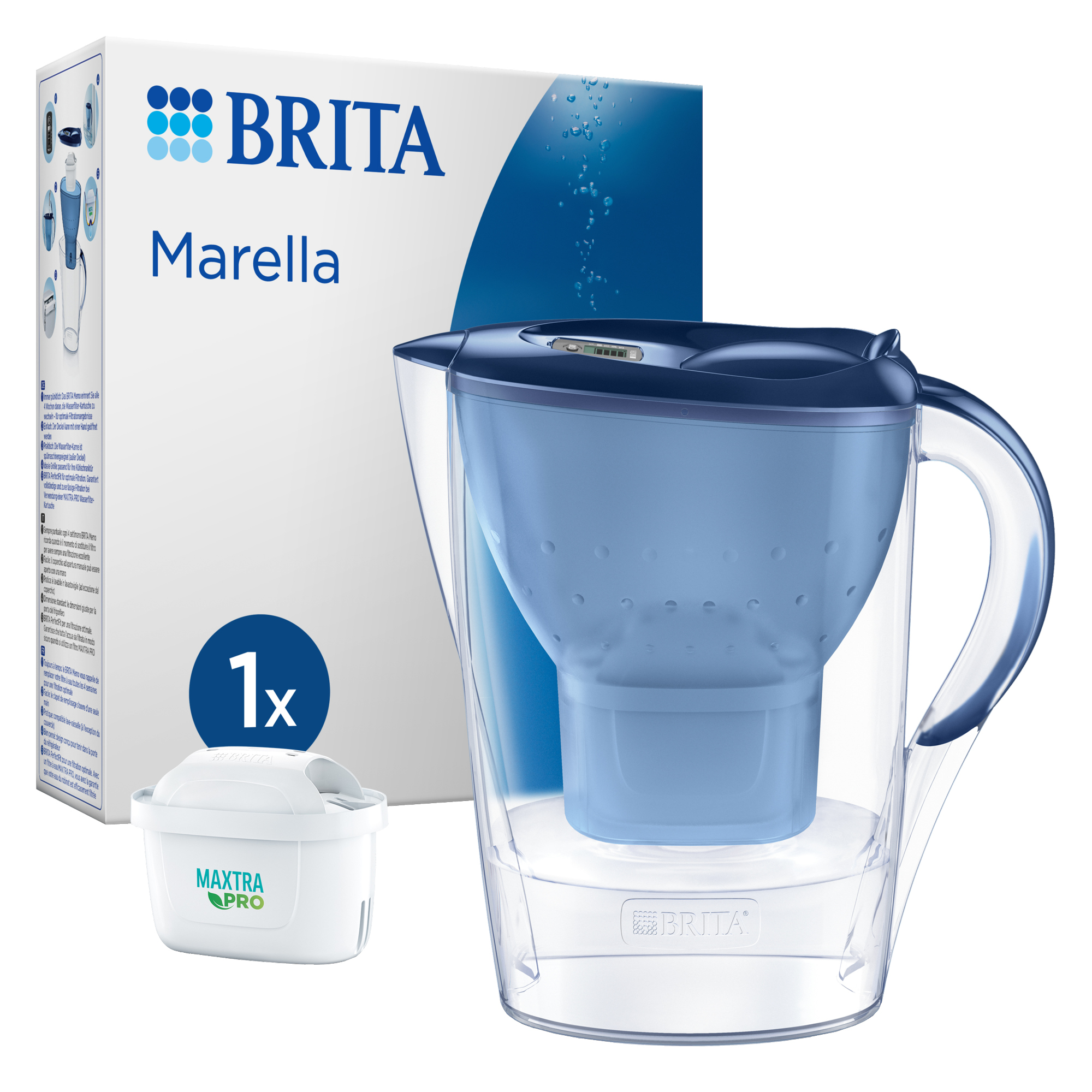 BRITA Wasserfilter Marella 2,4l Kunststoff blau
