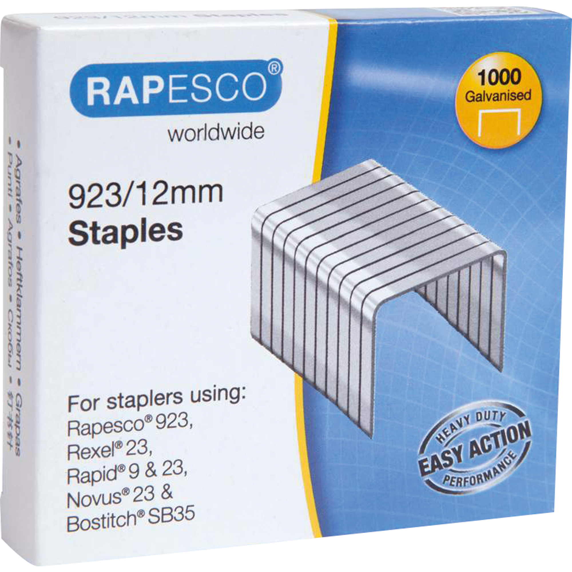 RAPESCO Heftklammer 923/12 Rapesco® 923, Rapid® 9, -23, Rexel® 23, Novus® 23, Bostitch® SB35 1.000 St./Pack.