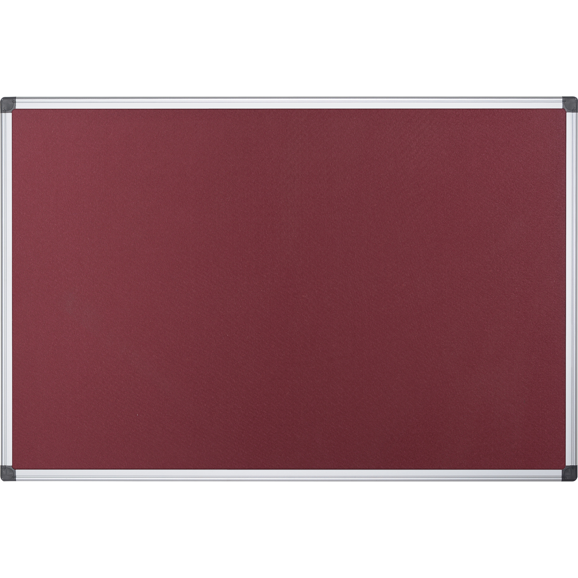 Bi-office Pinnwand 120 x 90 cm (B x H) Maße der Oberfläche: 116 x 86 cm (B x H) Filz Material des Rahmens: Aluminium burgunderrot