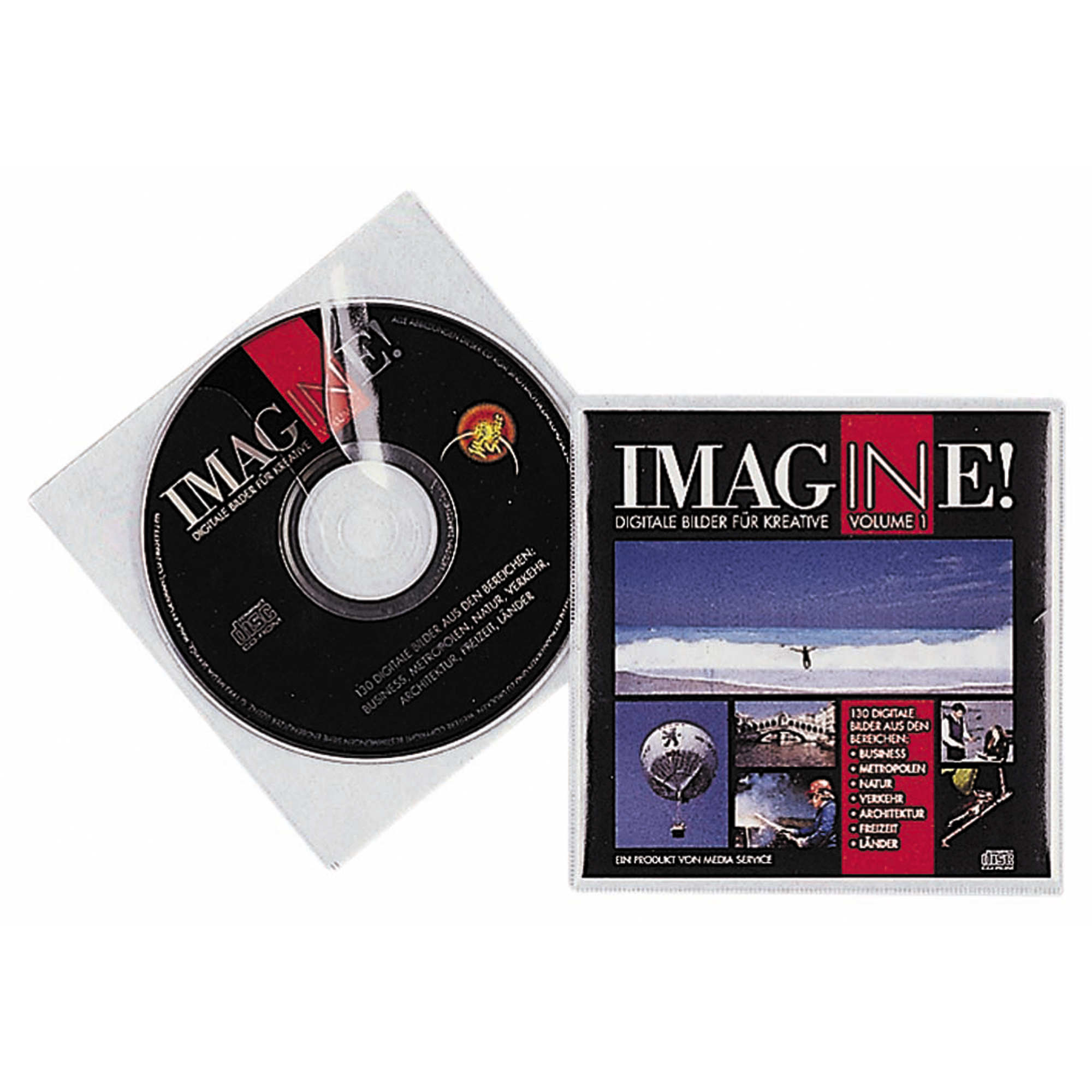 DURABLE CD/DVD Hülle 12,6 x 12,6 cm (B x H) Polypropylen transparent 10 St./Pack.