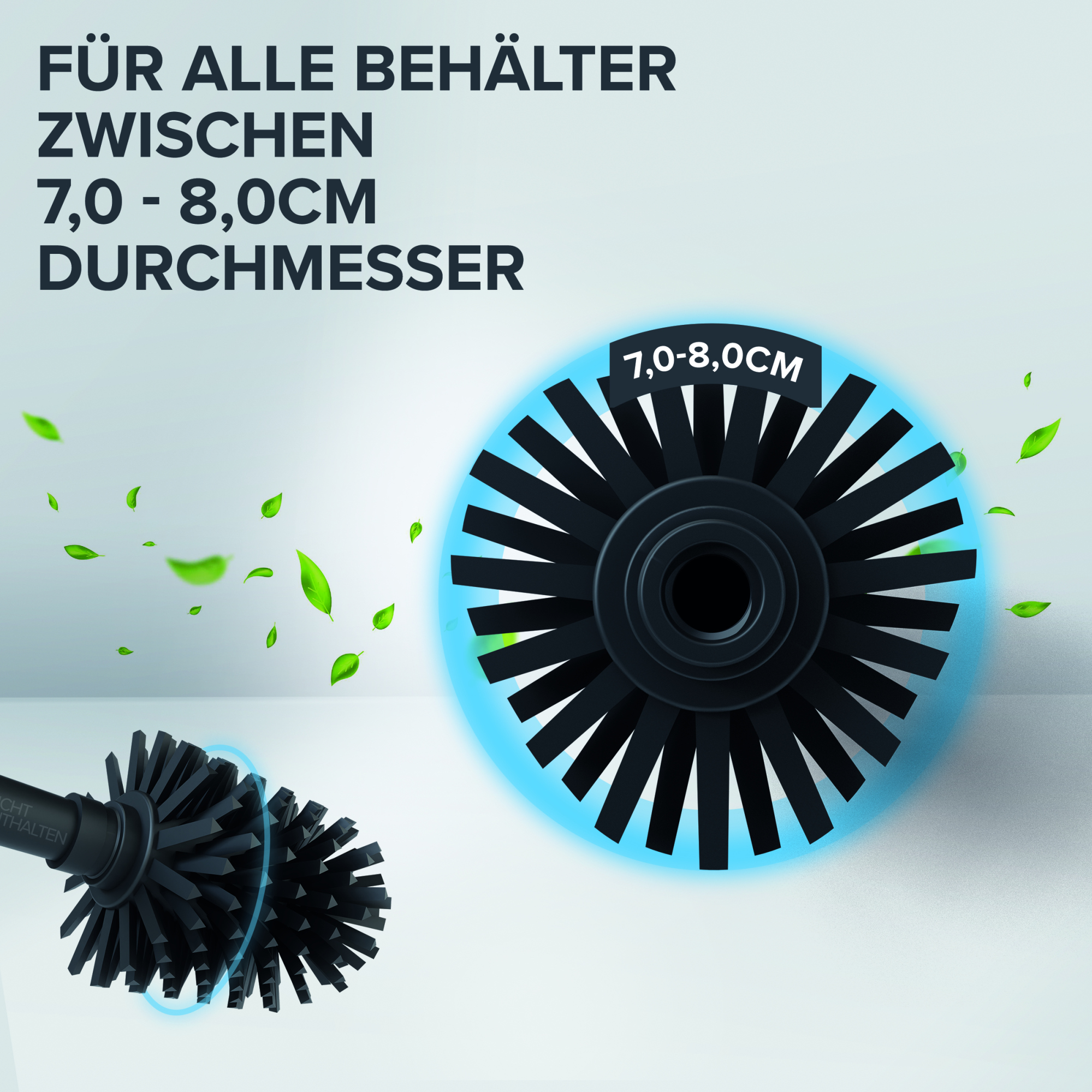 ovimar WC-Bürste Lindoya Edelstahl schwarz 2 St./Pack.