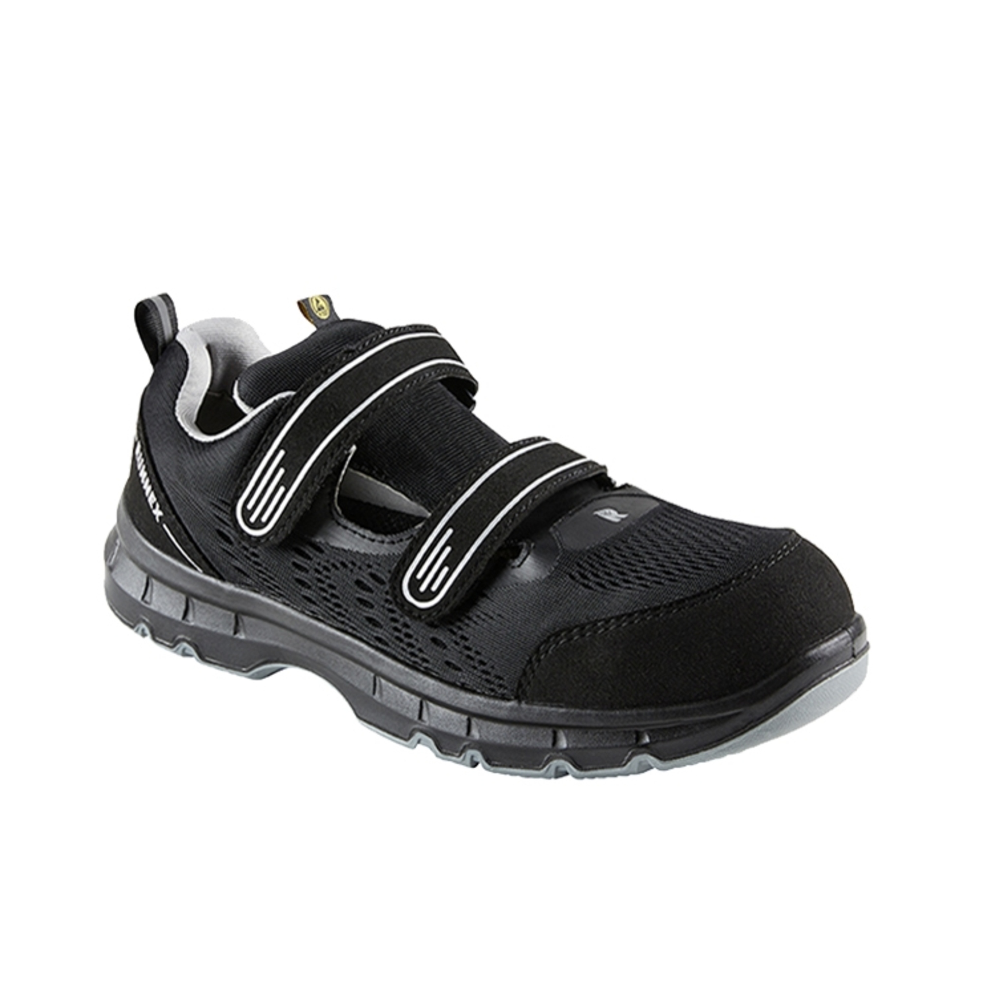 RUNNEX® Sicherheitssandalen FlexStar 42 S1PS Unisex Microfasermaterial/atmungsaktives Mesh/TPU-Besätze schwarz/grau