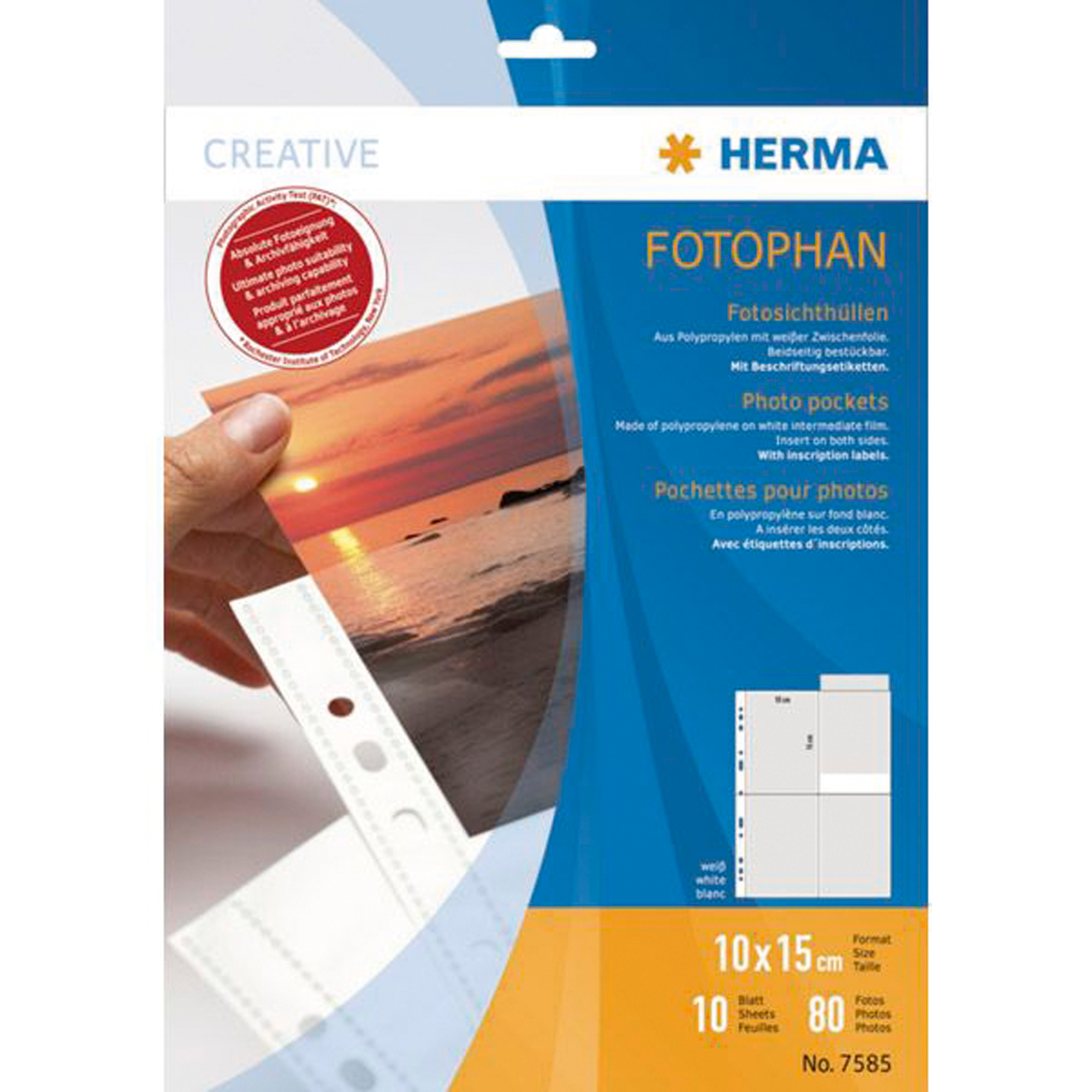 HERMA Fotohülle Fotophan 10 x 15 cm (B x H) Polypropylen 10 St./Pack.
