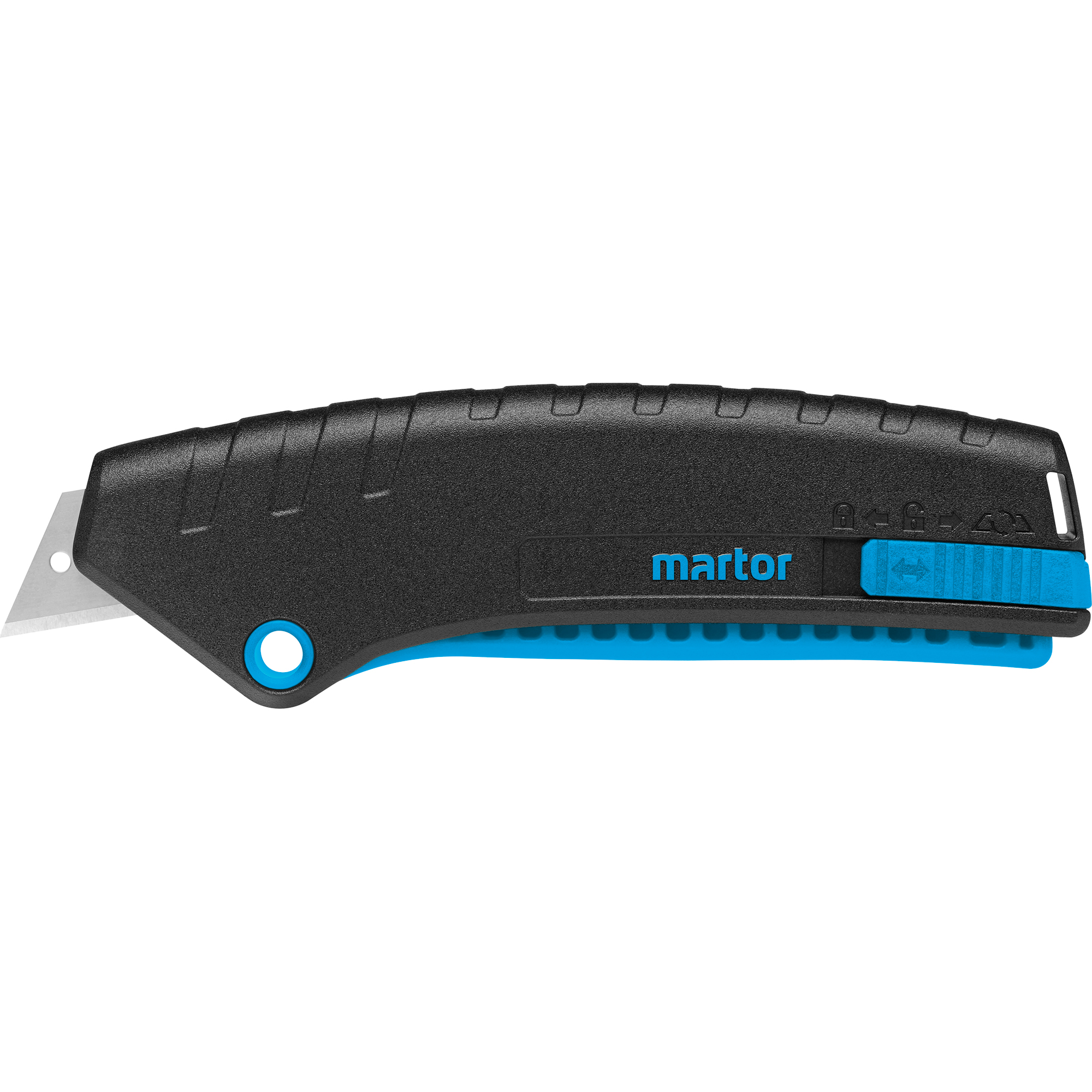 MARTOR Sicherheitsmesser SECUNORM MIZAR Mehrweg 19mm 15mm Bandstahl schwarz/cyan