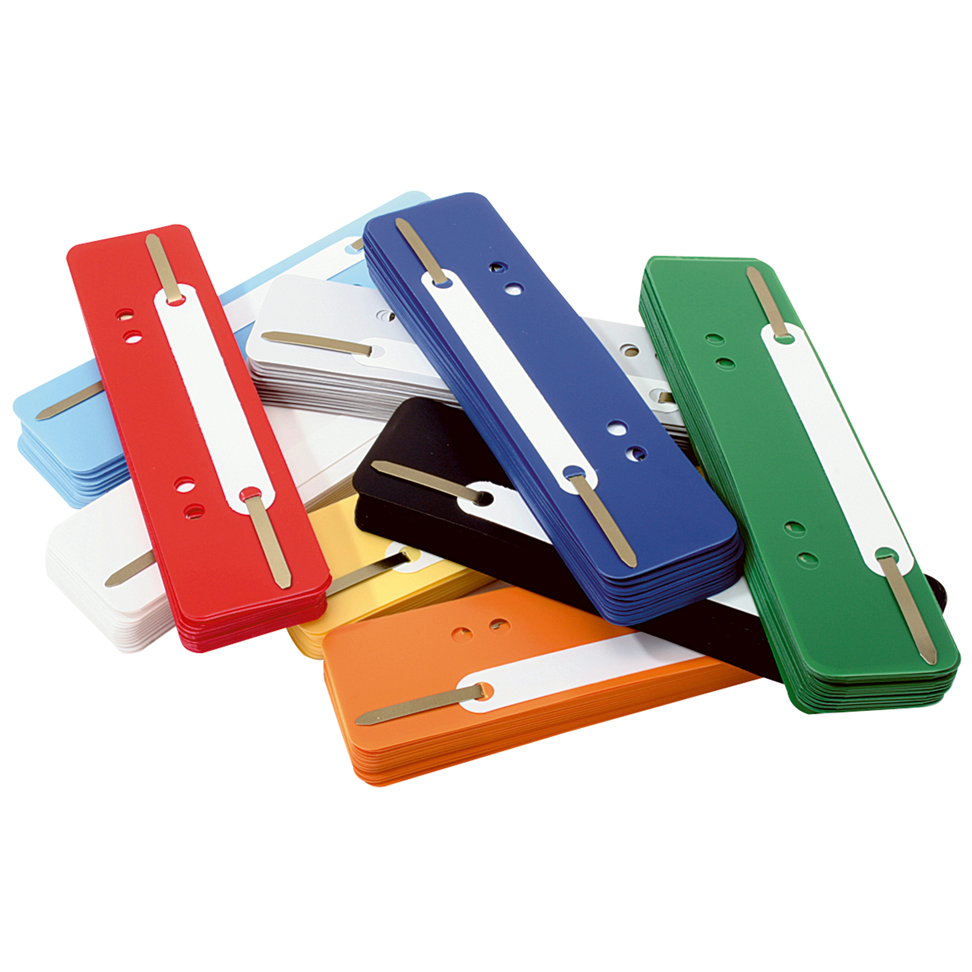 Soennecken Heftstreifen 3,4 x 15 cm (B x H) Polypropylen je 25 x weiß, gelb, orange, rot, hellblau, dunkelblau, dunkelgrün, grau, braun, schwarz 250 St./Pack.