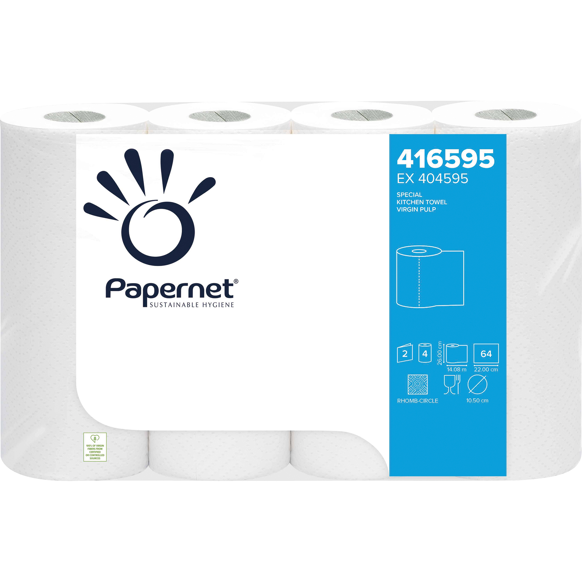 Papernet Küchenrolle Special 2-lagig Zellstoff weiß 4 Rl./Pack.