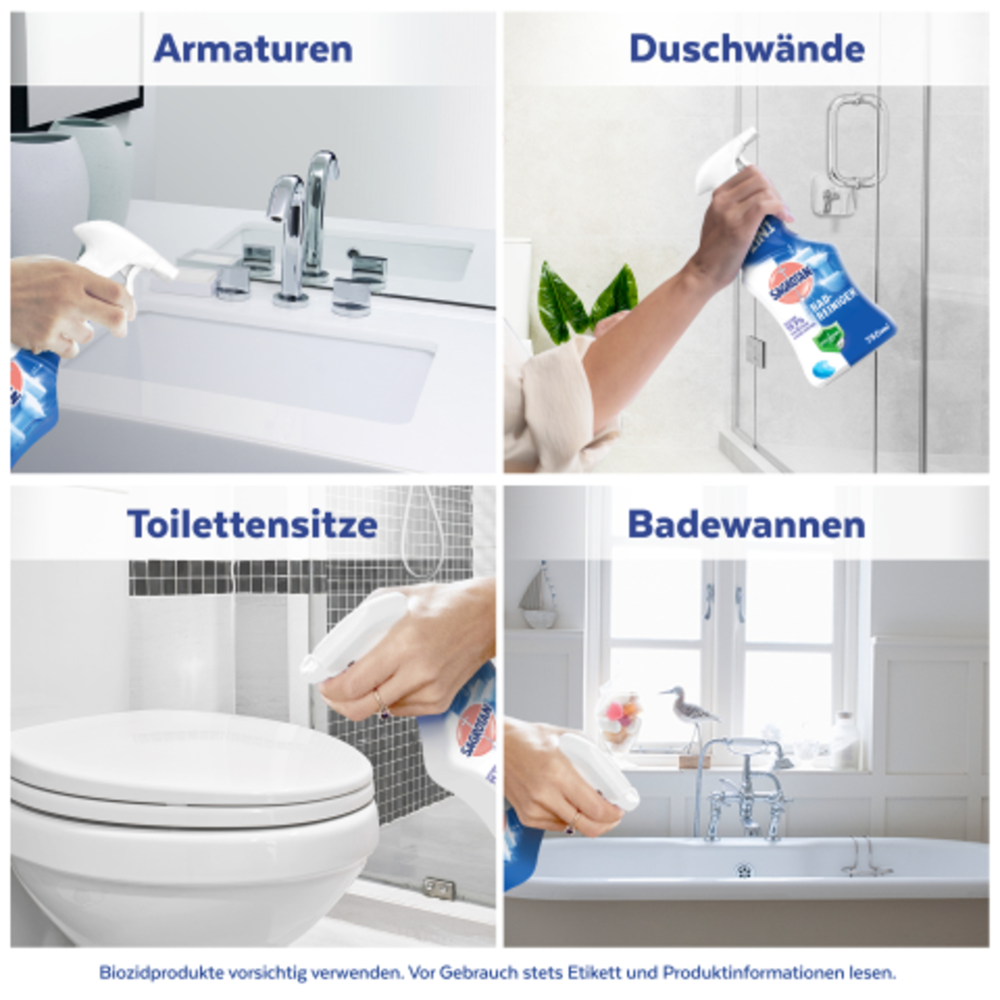 Sagrotan Badreiniger Ozeanfrische pH-Wert: 2,4-3 Sprühflasche Kunststoff, 75 recycelt 0,75l