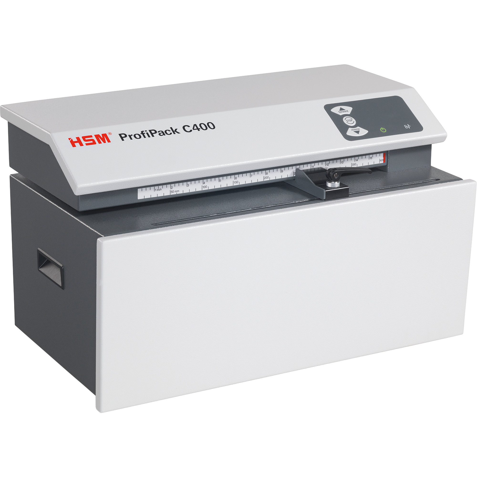 HSM® Karton-Perforator ProfiPack C400 61 x 37,5 x 39,5 cm (B x H x T) 135mm/s eisengrau/lichtgrau